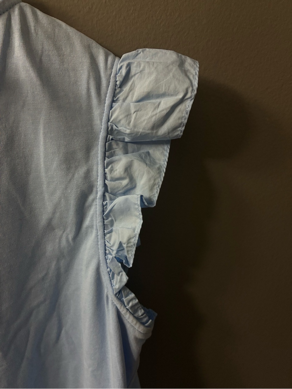 English Factory Light Sky Blue Smocking Yoke Tee. Size Large - Picture 10 of 11